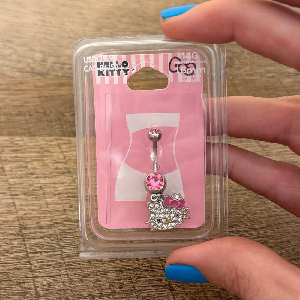 Hello Kitty stainless steel 14G Belly Button Ring 1.6mm